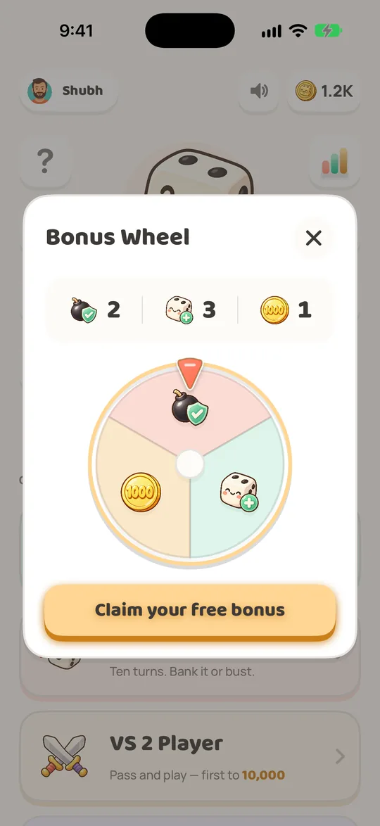 Bonus wheel